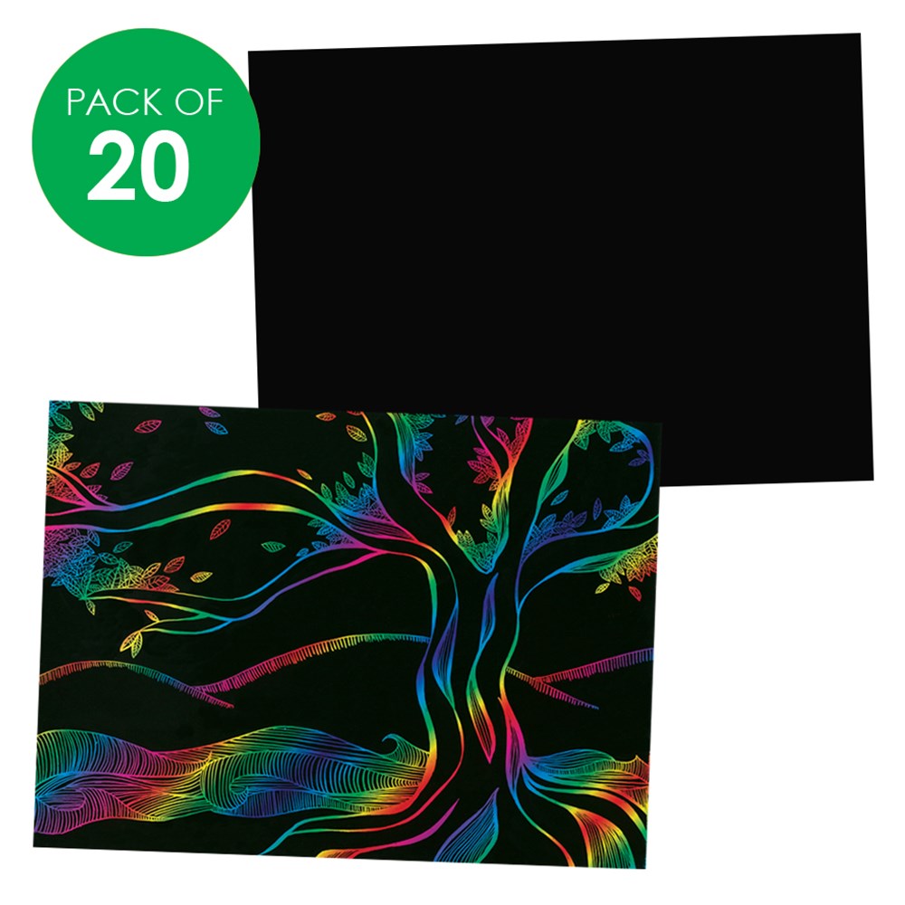 Scratch Board Sheets - Multi - Pack of 20