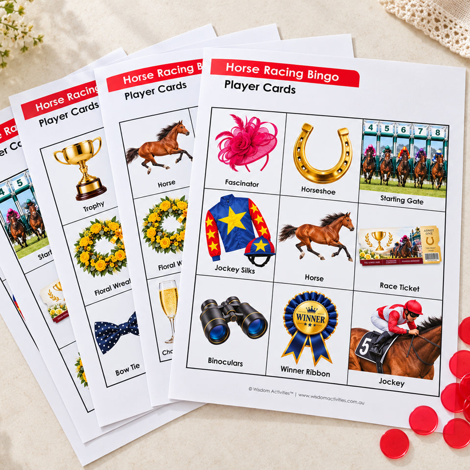 Horse Racing Picture Bingo