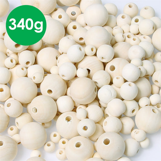 Wooden Beads - Natural - 340g Tub