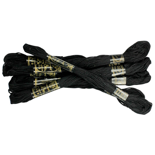 Embroidery Thread - Black - Pack of 6