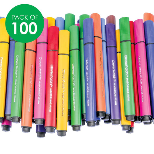 CleverPatch Triangular Maxi Coloured Markers - Pack of 100