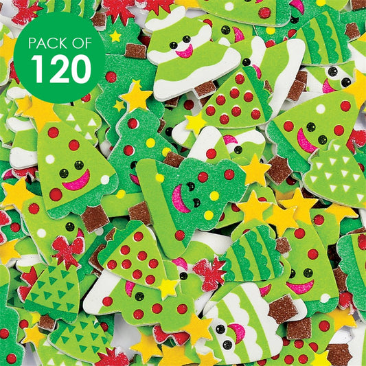 Foam Christmas Tree Stickers - Pack of 120