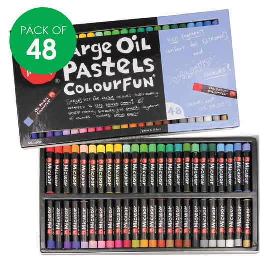 Micador Colourfun Large Oil Pastels - Pack of 48