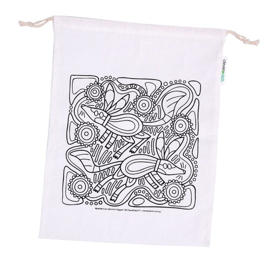 Indigenous Designed Printed Drawstring Bag - Bilby - Each