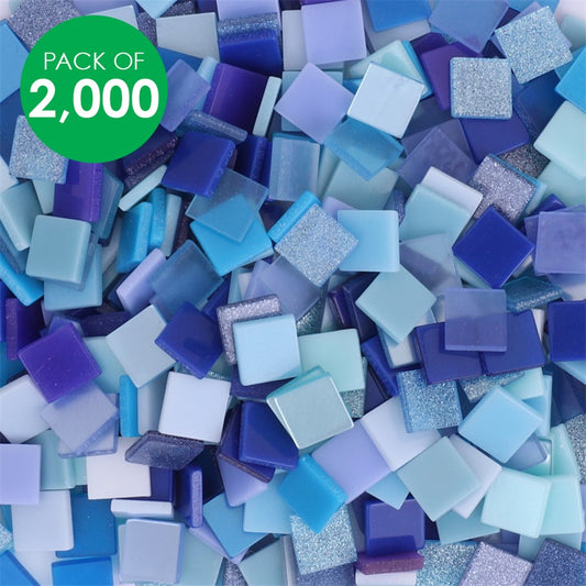 Resin Mosaic Tiles - Blue Mix - Pack of 2,000