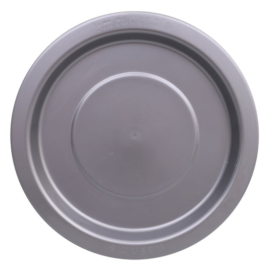Reusable Plastic Plates - Silver - Pack of 20