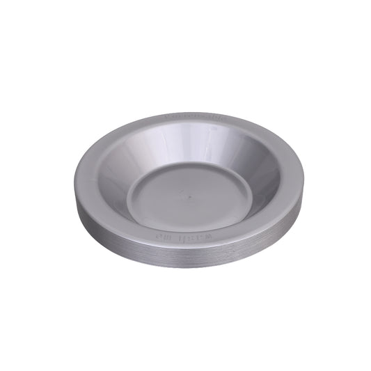 Reusable Plastic Bowls - Silver - Pack of 20