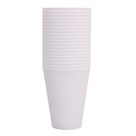 Reusable Plastic Cups - White - Pack of 20