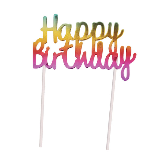 Happy Birthday Topper - Rainbow - Each