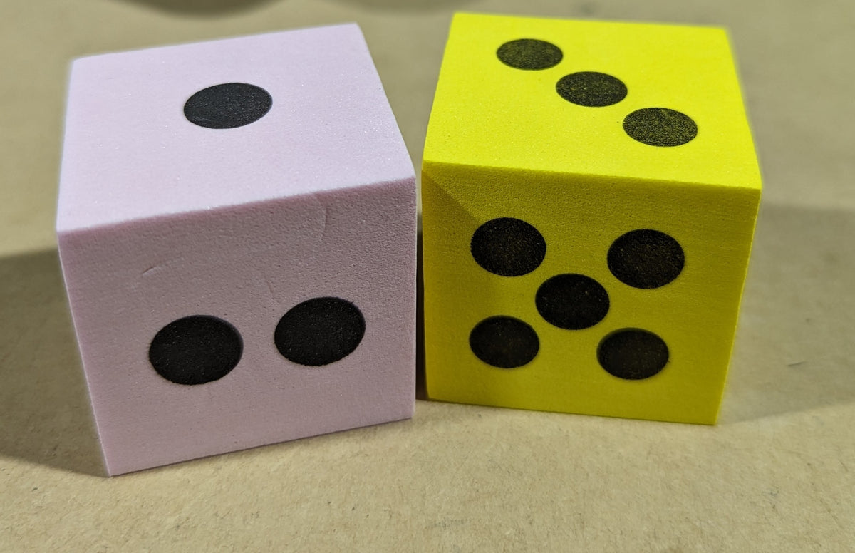 Large Foam Dice - 4cm - Pack of 2